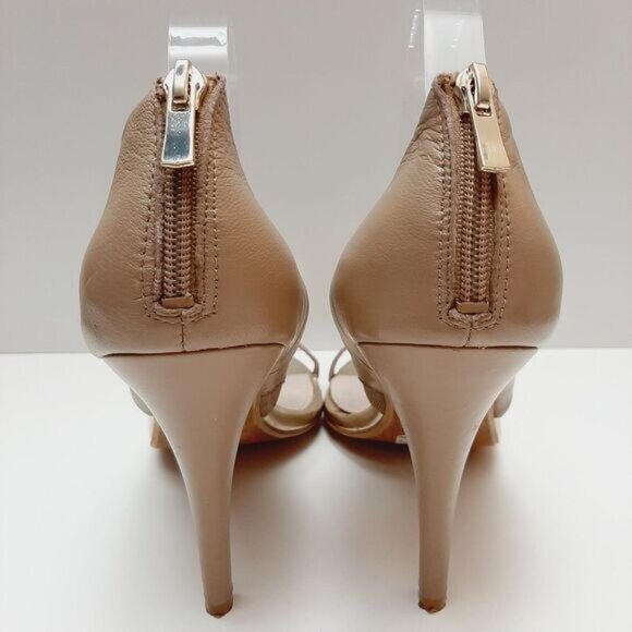 ALDO Everest Leather Open Toe High Heel Sandals Nude Cream & Silver Sz 10 Eur 41 - Picture 7 of 16